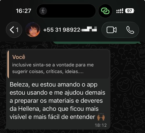 Depoimento de pai ou mãe sobre o Checklasse