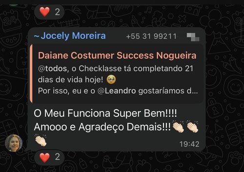 Depoimento de pai ou mãe sobre o Checklasse